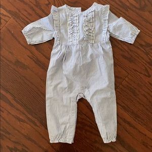 Baby girl ruffled Janie & Jack onesie with buttons